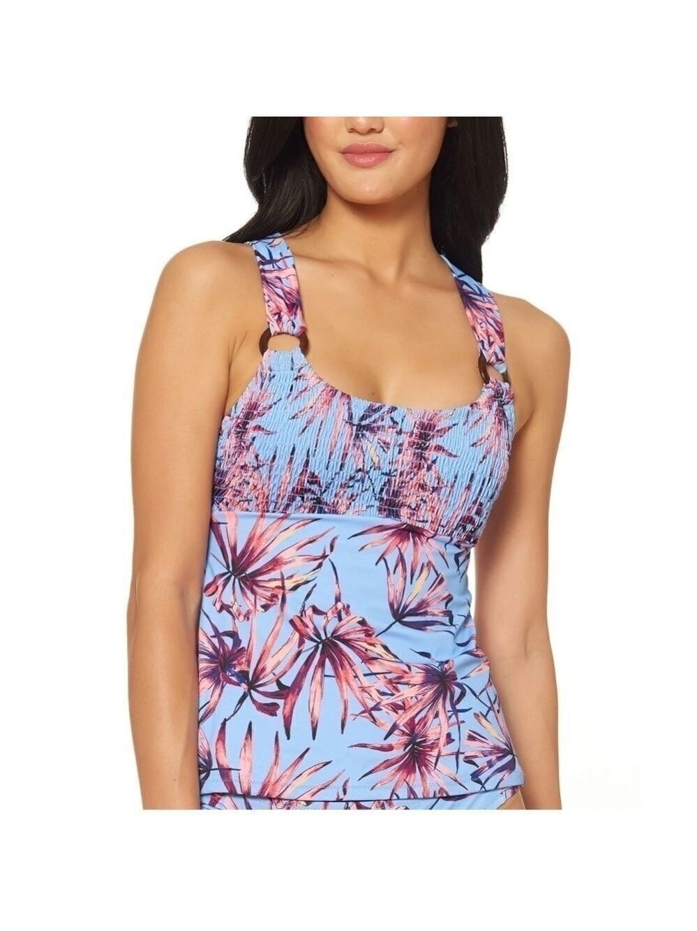Jessica Simpson Lilac Palmy Days Tankini Tops